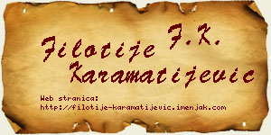 Filotije Karamatijević vizit kartica